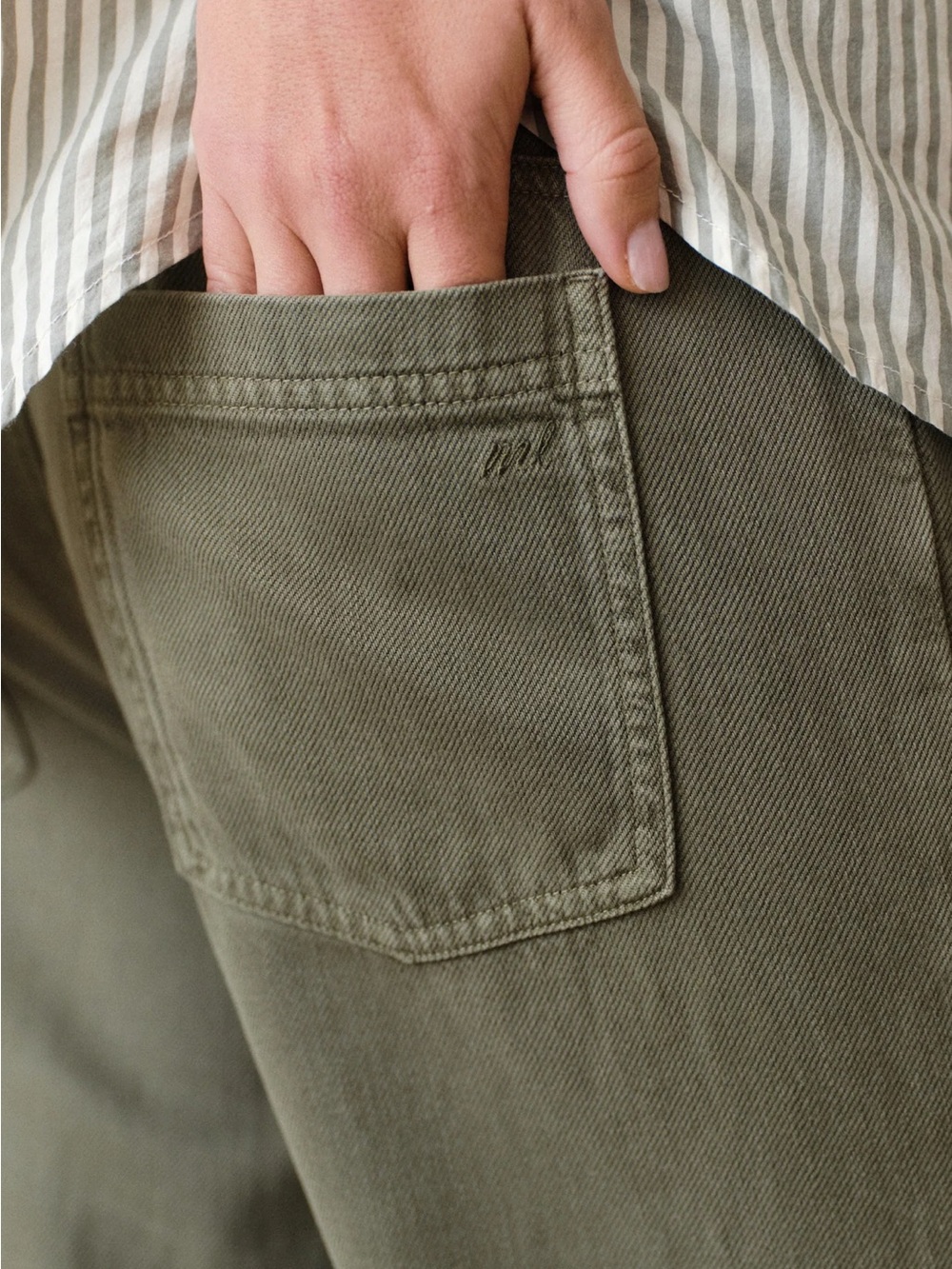 Marine Layer Ella Olive Straight-Leg Pants - Picture 3 of 8